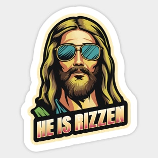 HE IS RIZZEN FUNNY JESUS Sticker